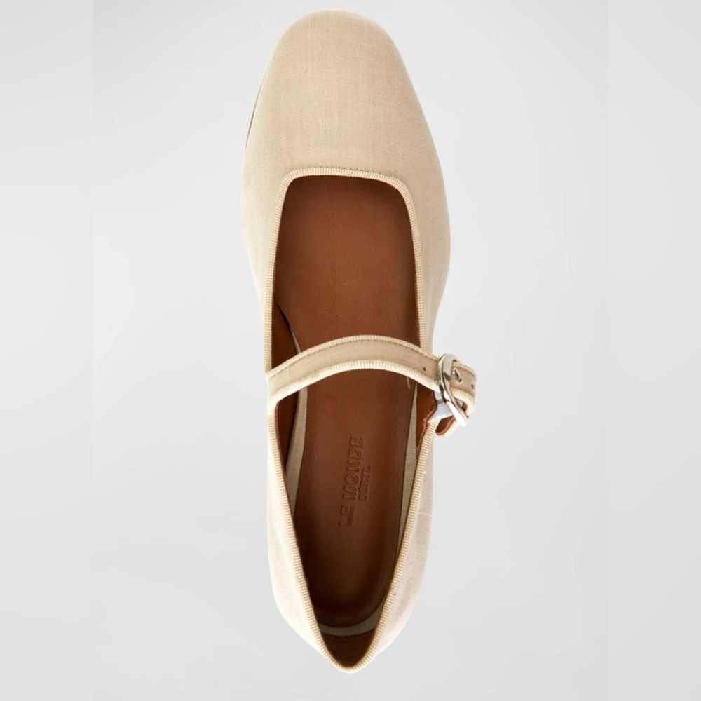 Le Monde Beryl Linen Mary Jane Flats
